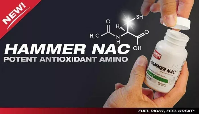 A Hammer NAC N-acetil-L-cisztein étrend-kiegészítőt bemutató illusztráció a Hammer Nutrition blogjáról
