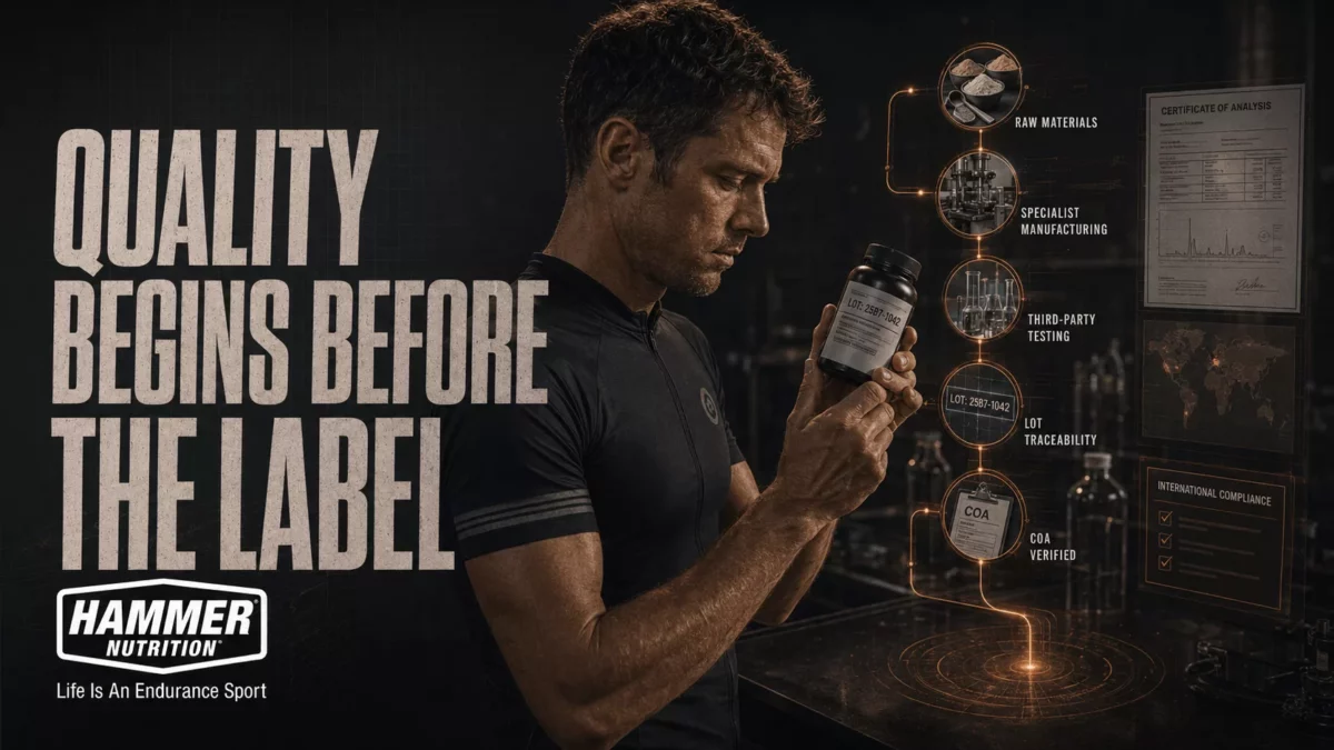 Hammer Nutrition étrend-kiegészítők minőségbiztosítását illusztráló kép